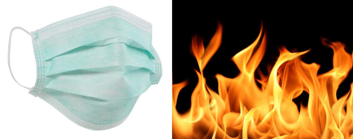 flammability of medical face masks